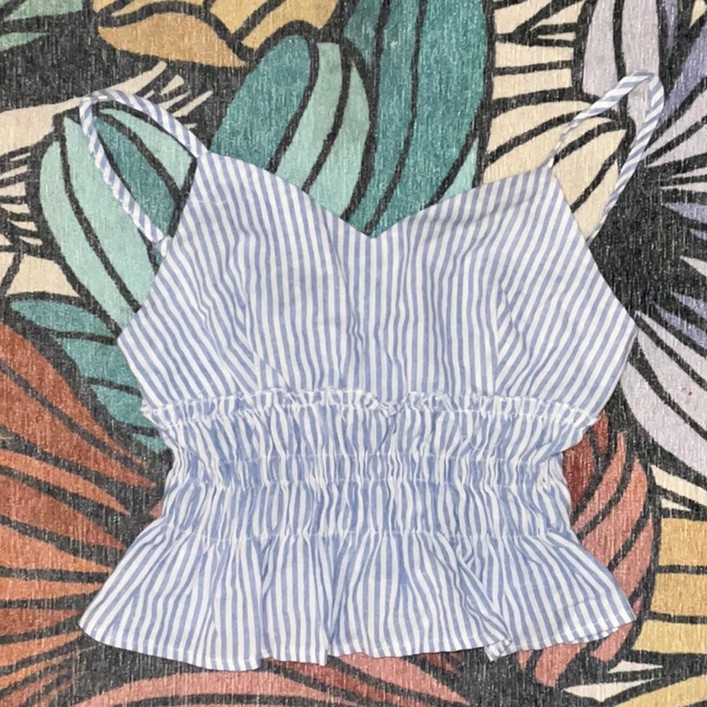 Blue and White Stripe Top
